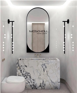 Karibib Fantasy Marble-Dover White Marble Bath Top