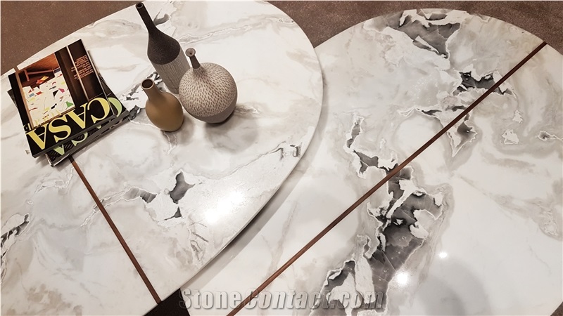 Karibib Fantasy Marble-Oyster White Marble Table Top