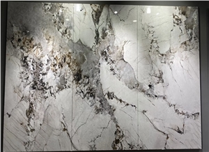 Pandora Polished Sintered Stone Slabs Engineering White