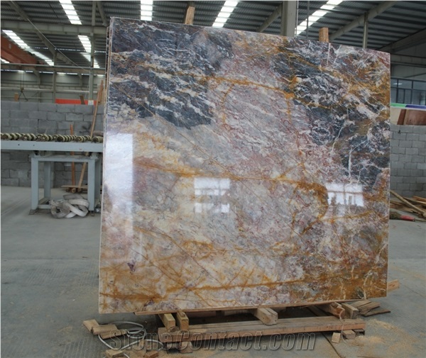 China XIN GE LI Brown Black Marble Polished Xingeli Marble Slabs