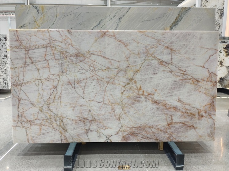 Crystal Pink Quartzite Slabs