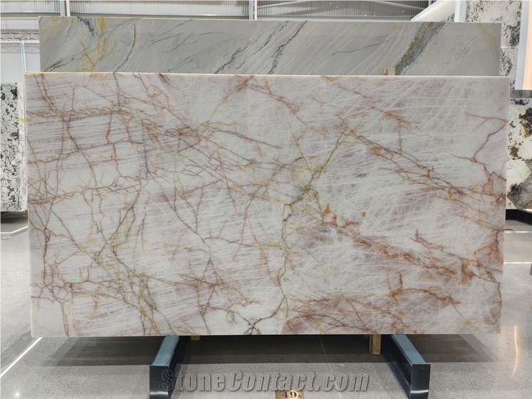 Crystal Pink Quartzite Slabs
