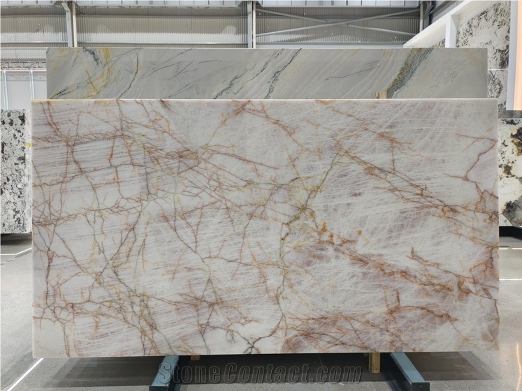 Crystal Pink Quartzite Slabs