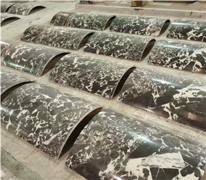 Curve Noir Francaise Marble Panels For Hollow Column Application Curve Noir Francaise Marble Panels For Hollow Column Application
