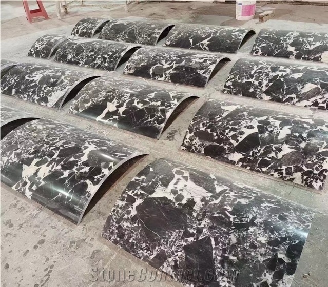 Curve Noir Francaise Marble Panels For Hollow Column Application