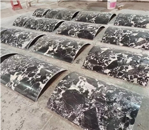 Curve Noir Francaise Marble Panels For Hollow Column Application