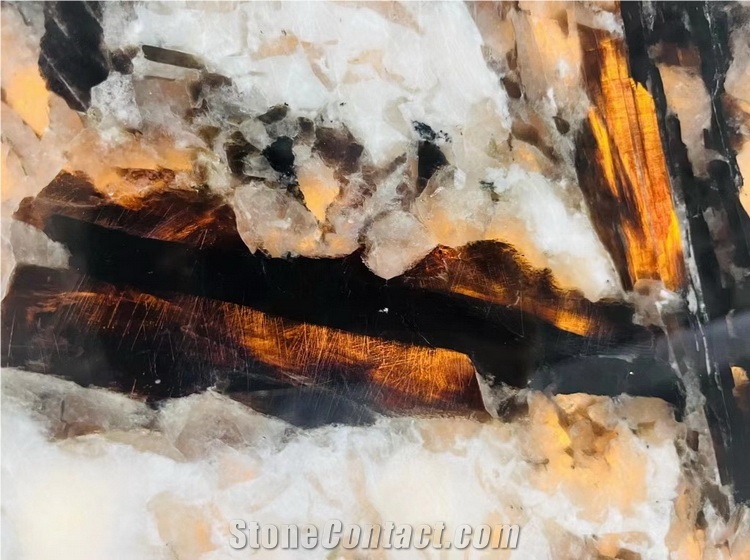 New Golden Silver Granite, Aran Cream Backlit Granite Slabs
