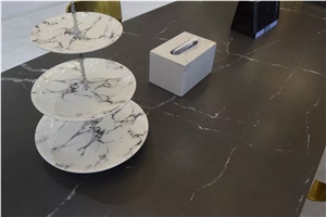 Artificial White Veins Grey Quartz Slabs