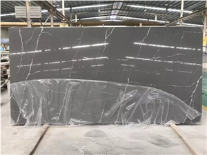 Artificial White Veins Grey Quartz Stone Slab
