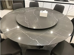 Artificial White Veins Grey Quartz Stone Slab
