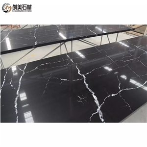 Nero Marquina Quartz Black Artificial Stone Slabs