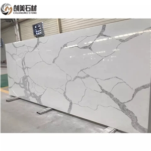 Quality Calacatta White Artificial Quartz Stone Slabs