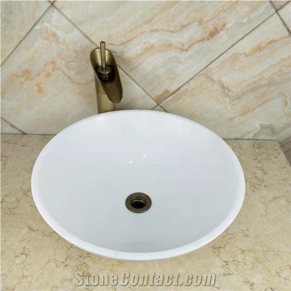 Bianco Gioia White Marble Bowl Sink