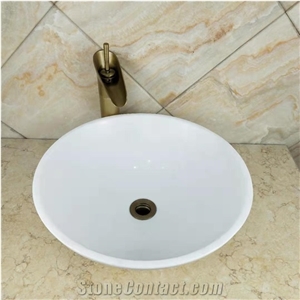 Bianco Gioia White Marble Bowl Sink