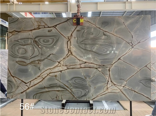 Blue Roma Quartzite Slabs, Azul Mare Quartzite Slabs