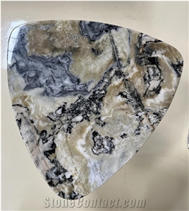 Da Vinci Marble Triangle Exotic Coffee Table