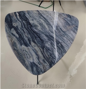 Exotic Da Vinci Marble Triangle Coffee Table