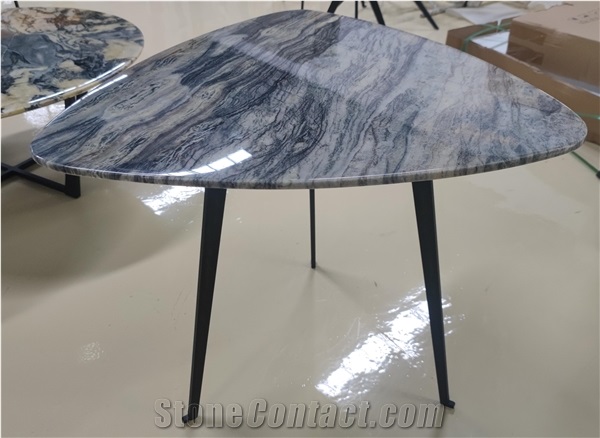 Exotic Da Vinci Marble Triangle Coffee Table