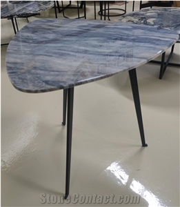 Exotic Da Vinci Marble Triangle Coffee Table