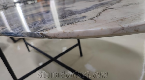 Factory Wholesale Natural Da Vinci Marble Oval Coffee Table
