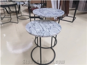 Marble Furniture Round Marble Top Iron Coffee Table Tops
