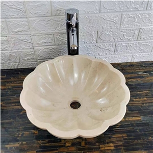 Natural Marble Pumpkin Shape Handmade Sink