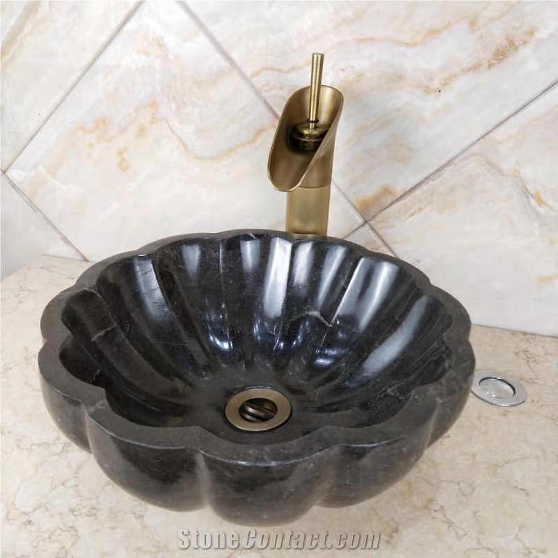 Natural Marble Pumpkin Shape Handmade Sink