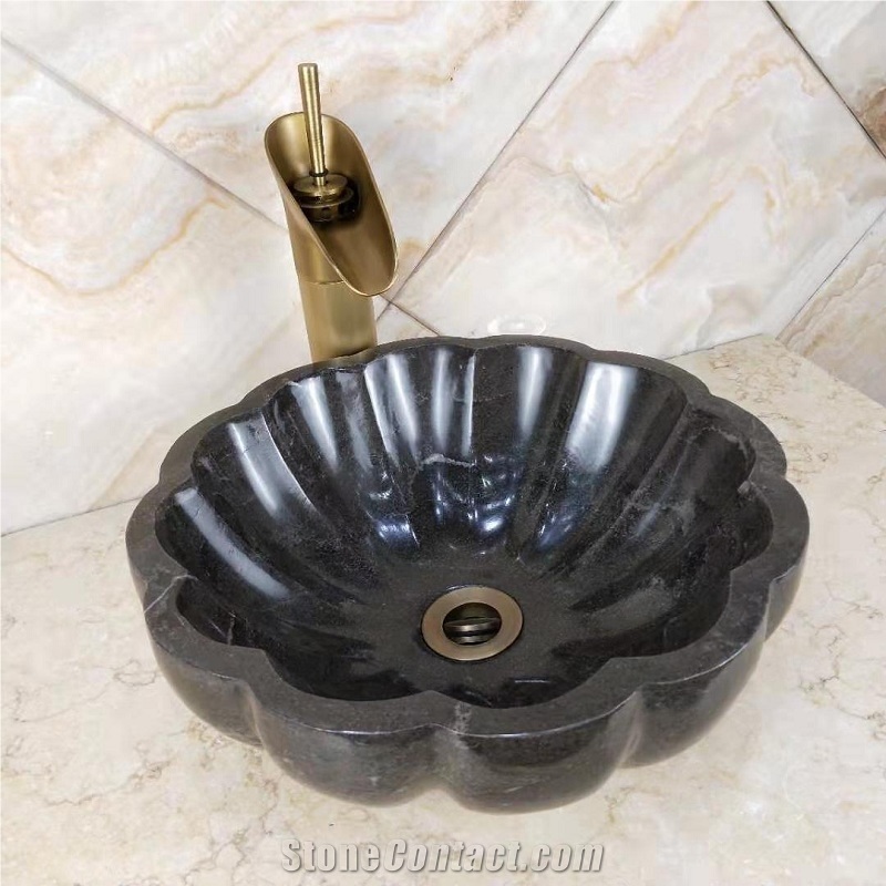 Natural Marble Pumpkin Shape Handmade Sink