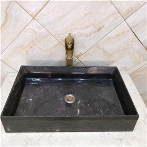 Natural Wash Basin Black Marble Sink