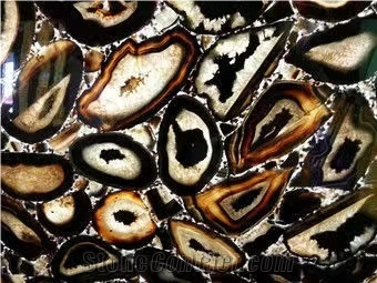 Black Agate Slabs,Semi-Precious Stone