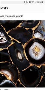 Black Agate Slabs,Semi-Precious Stone