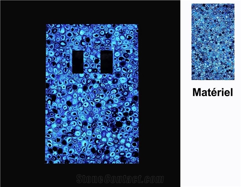 Blue Agate Slabs  ,Semiprecious Stone,Made In China