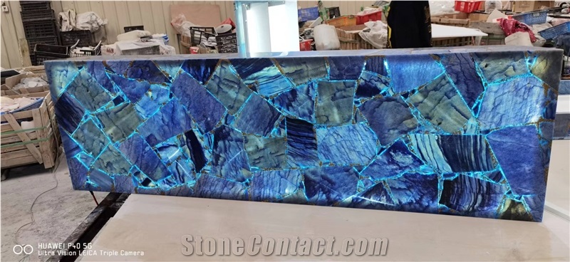 BLUE QUARTZ SLAB,SEMIPRECIOUS STONE