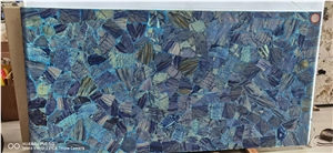 BLUE QUARTZ SLAB,SEMIPRECIOUS STONE