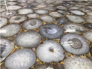 Grey Agate Slab For Interior Design