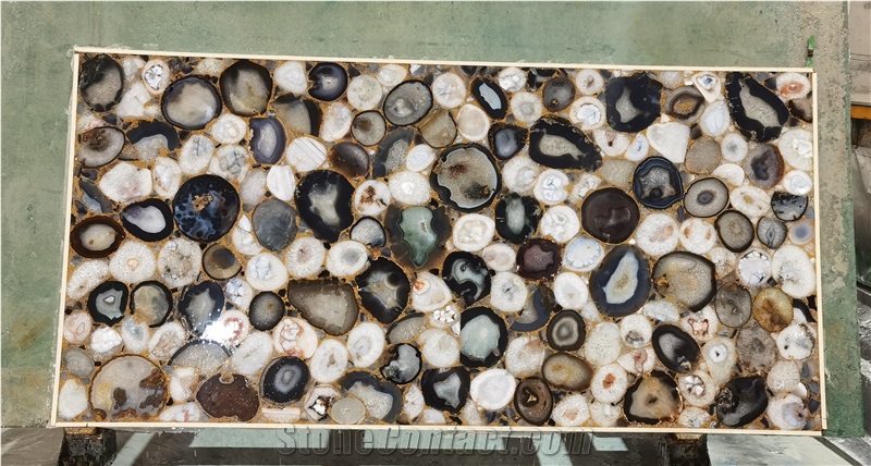 Grey Agate Slab For Interior Design