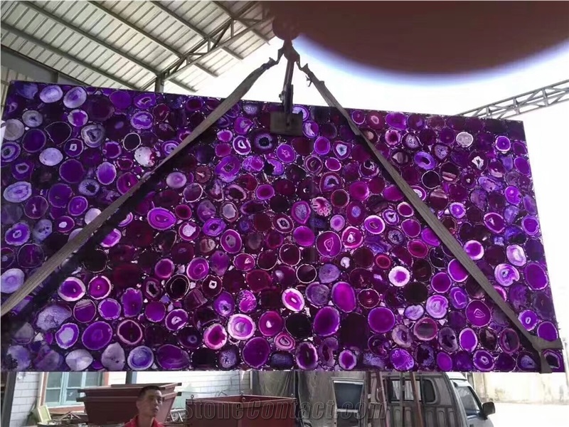 Purple Agate Semiprecious Stone Slab,Semi-Precious Stone