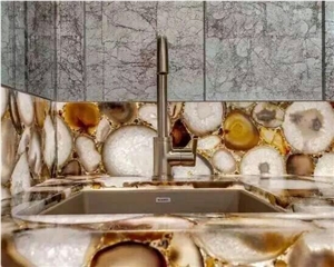 Semiprecious Stone Commercial Bar Tops And Ceilings