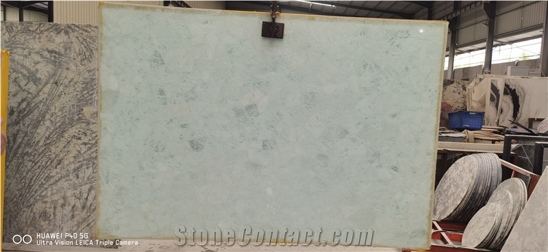 White Quartz Semiprecious Stone Stairs