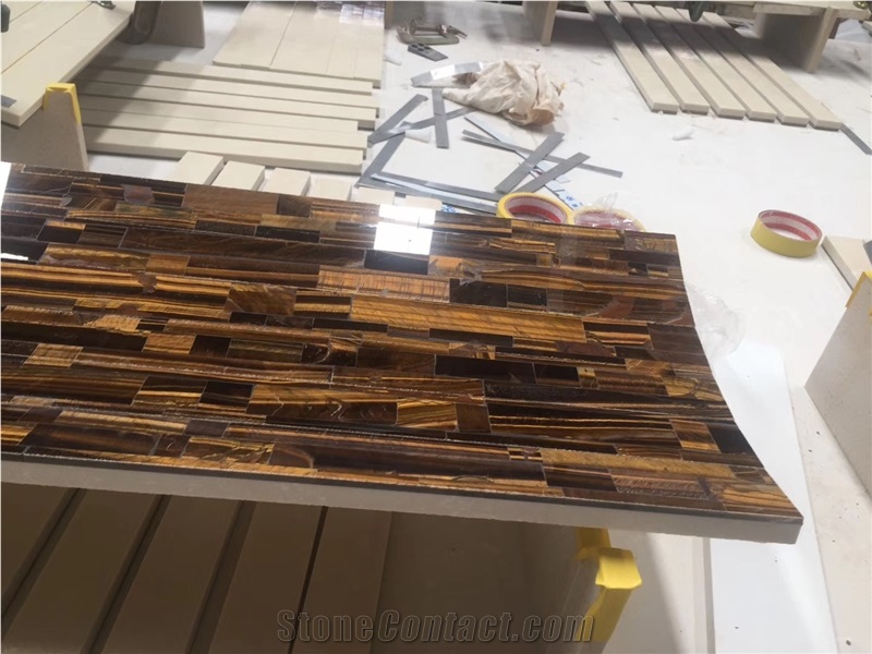 Yellow-Blue Tiger Eye Semiprecious Stone
