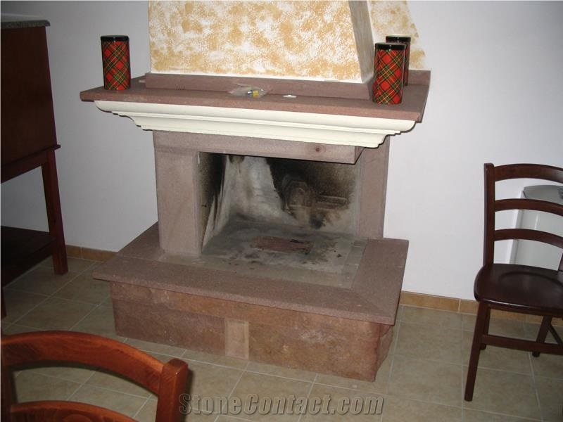 Pietra Trachite Rosa Fireplaces