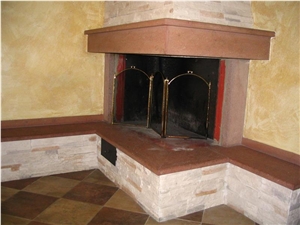 Pietra Trachite Rosa Fireplaces
