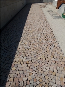 Porfido Rosso Cube Stone, Red Porphyry Cobble Stone