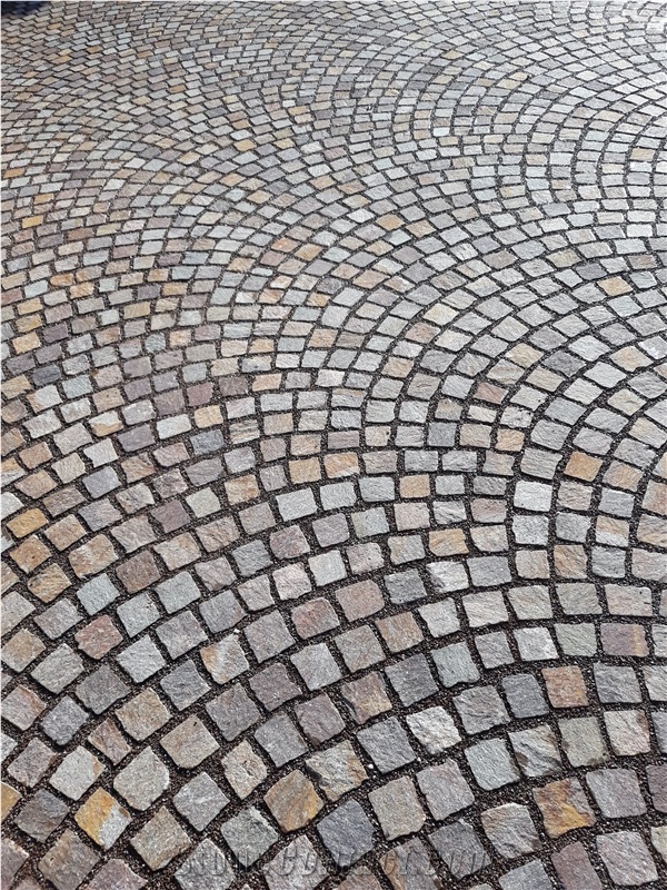 Porfido Rosso Cube Stone, Red Porphyry Cobble Stone