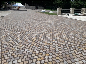 Porfido Rosso Cube Stone, Red Porphyry Cobble Stone