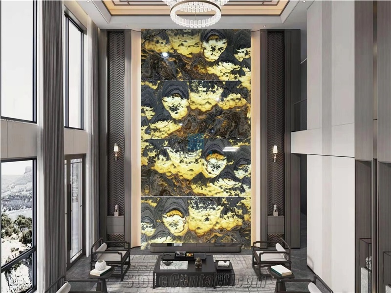 Bubble Onyx Bookmatched Slabs For Luxury Decoration