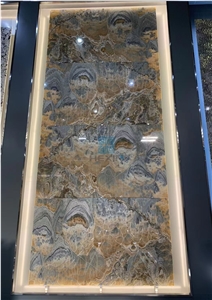 Bubble Onyx Bookmatched Slabs For Luxury Decoration