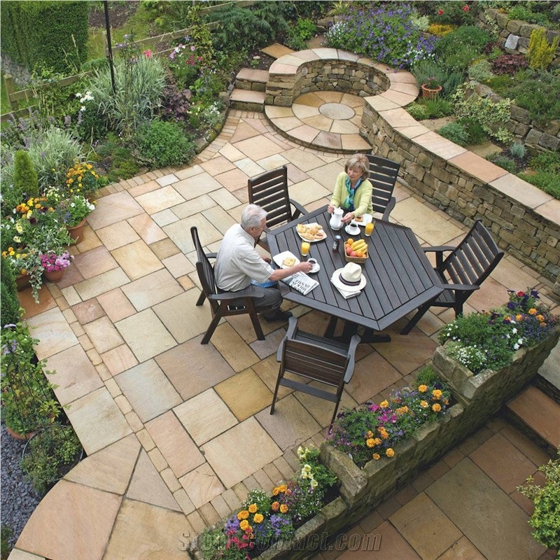 Dholpur Beige Natural Split Sandstone Paving