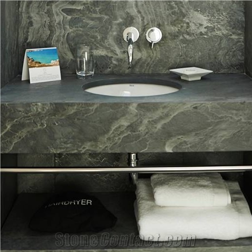 Jbernardos Phyllite Honed Bathroom Counter Vanity Unit