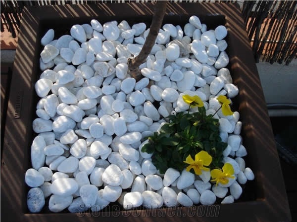 Rounded White Marble Pebble Jbernardos